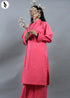 NZSC-1507 Stiched Blossom Pink 2 Piece Co Ord Set Cotton
